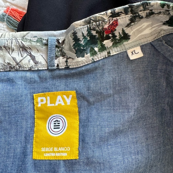 Serge Blanco Mens XL Limit Edition Play multicolor Button up Shirt long sleeve - Picture 2 of 12